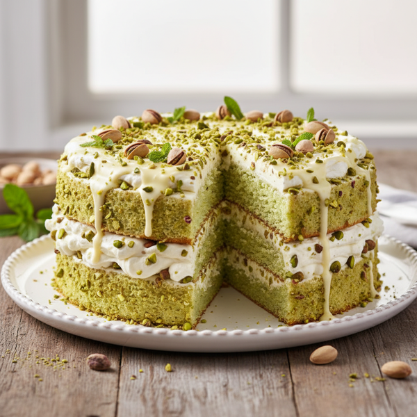 Light and Refreshing Pistachio Delight Cake recipe