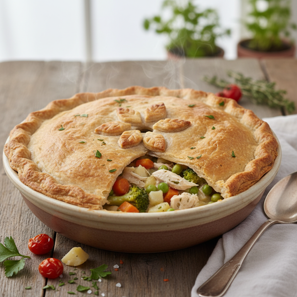 Lightened-Up Chicken Vegetable Pot Pie recipe