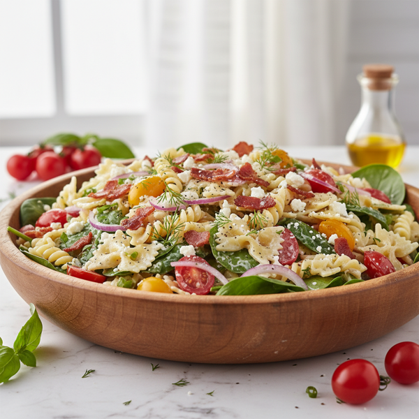 Lightened BLT Pasta Salad Delight recipe