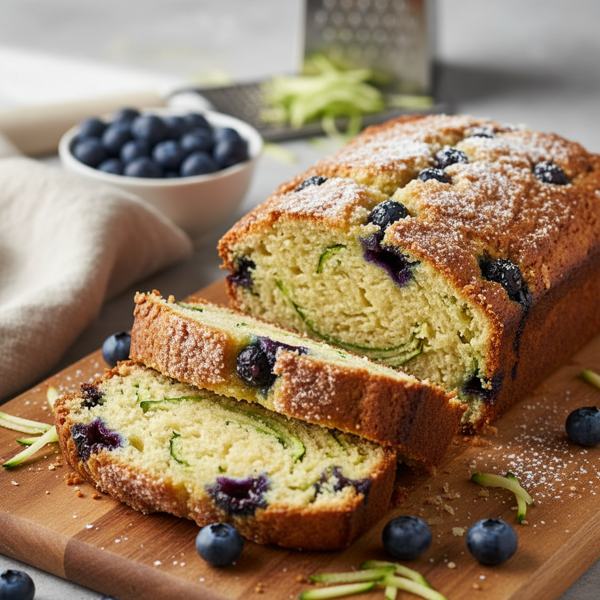 Lightened Blueberry Zucchini Delight Bread recipe