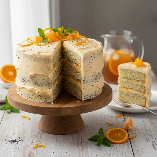 Lighter Orange Poppy-Seed Delight Cake recipe