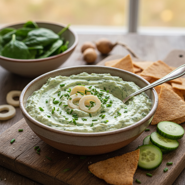 Lighter Spinach and Water Chestnut Dip recipe