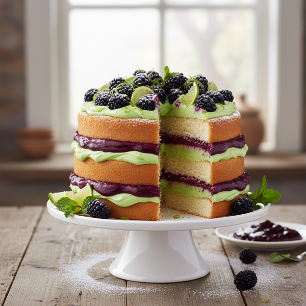 Lime-Blackberry Angel Delight Cake recipe