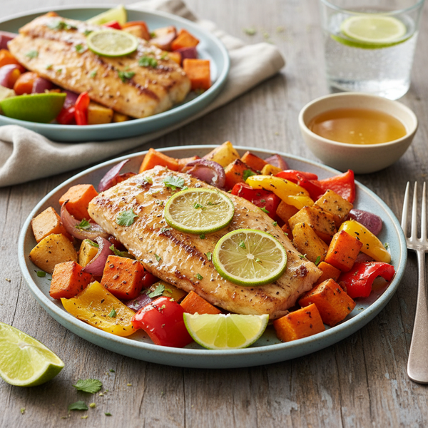 Lime-Honey Glazed Tilapia with Roasted Vegetables recipe