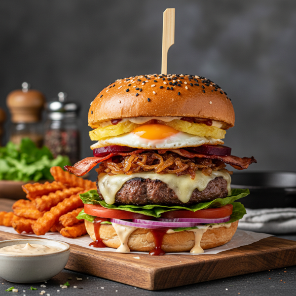 Loaded Aussie Hamburger Deluxe recipe