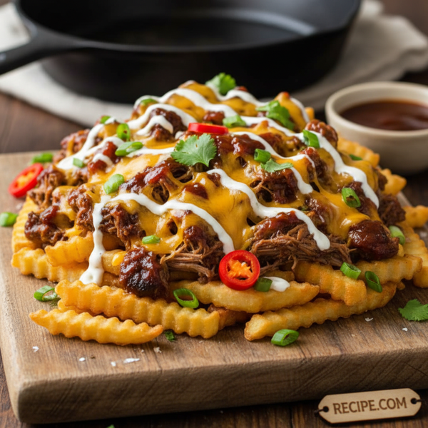 Loaded Barbecue Beef Cheese Fries recipe