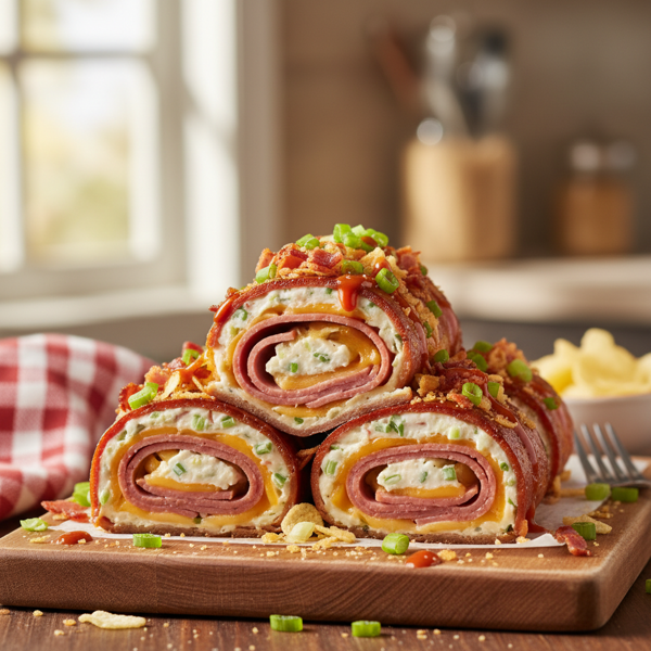 Loaded Bologna Cheese Roll-Up recipe
