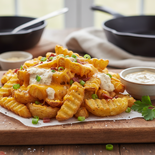 Loaded Cheddar-Horseradish Oven Fries recipe