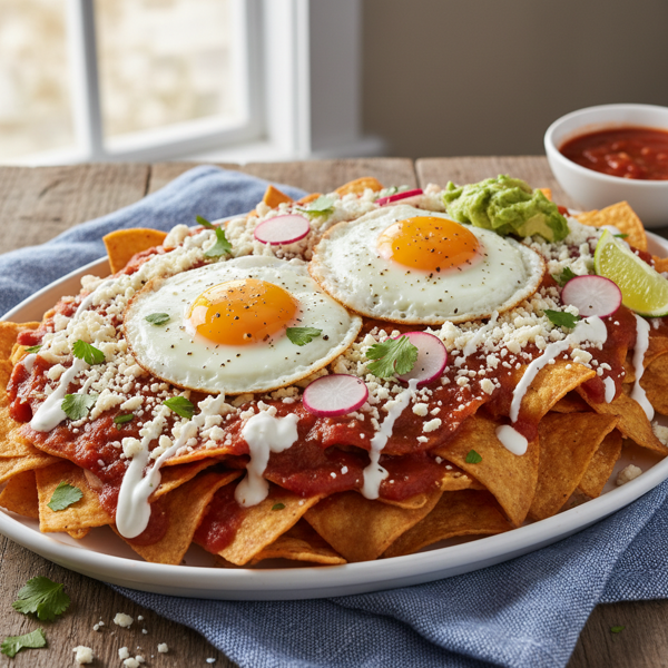 Loaded Chilaquiles with Eggs and Cheese recipe