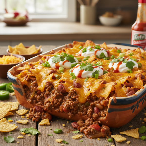 Loaded Frito Chili Pie Casserole recipe