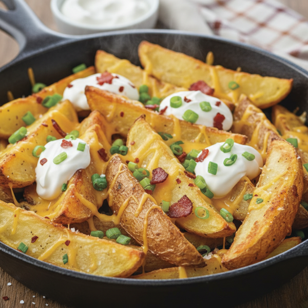 Loaded Oven-Baked Potato Wedges recipe