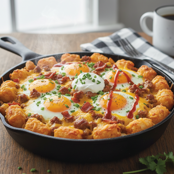 Loaded Tater Tot Breakfast Bake recipe