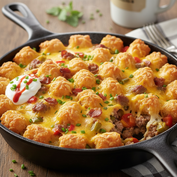 Loaded Tater Tot Breakfast Casserole recipe