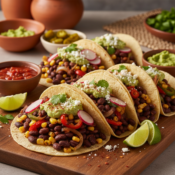 Loaded Vegetarian Black Bean & Spice Taco Fiesta recipe