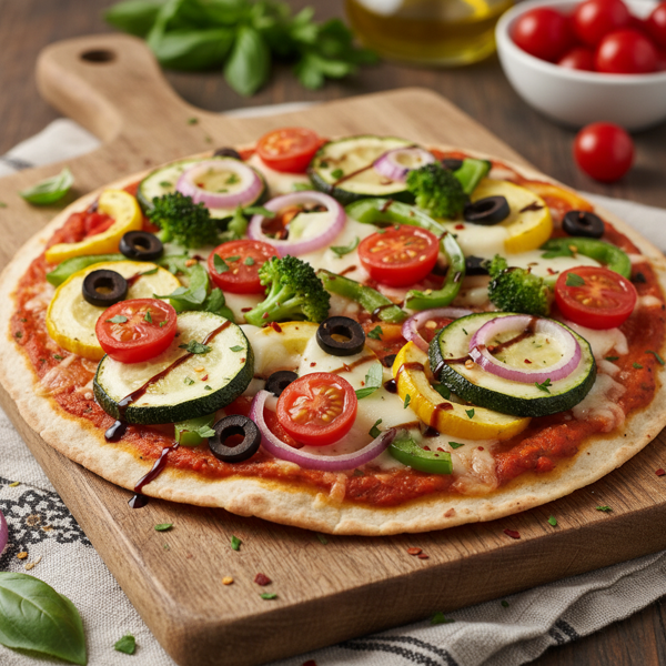 Loaded Veggie Tortilla Pizza recipe