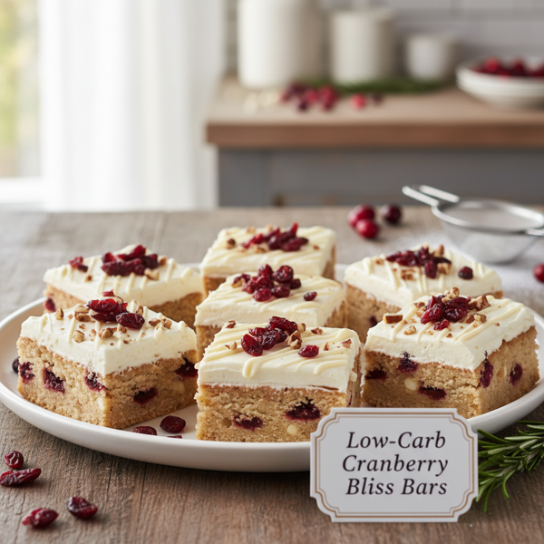 Low-Carb Cranberry Bliss Bars recipe