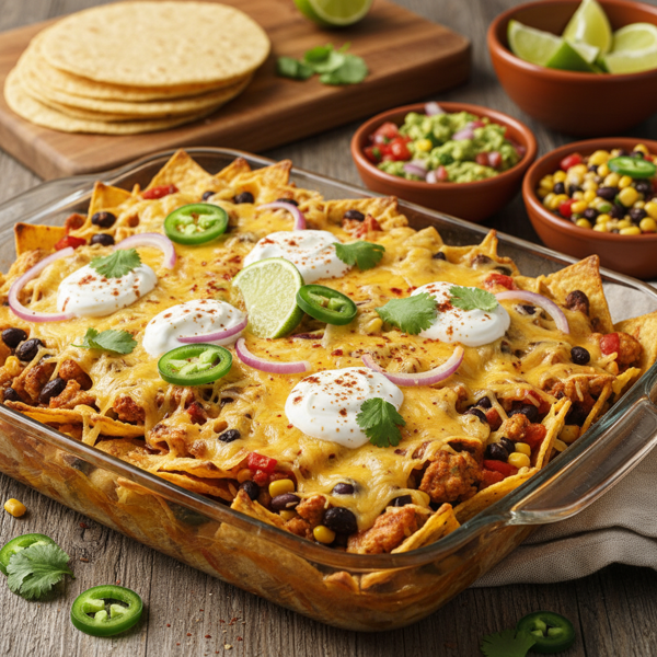 Low-Fat Ground Chicken Mexican Taco Bake recipe