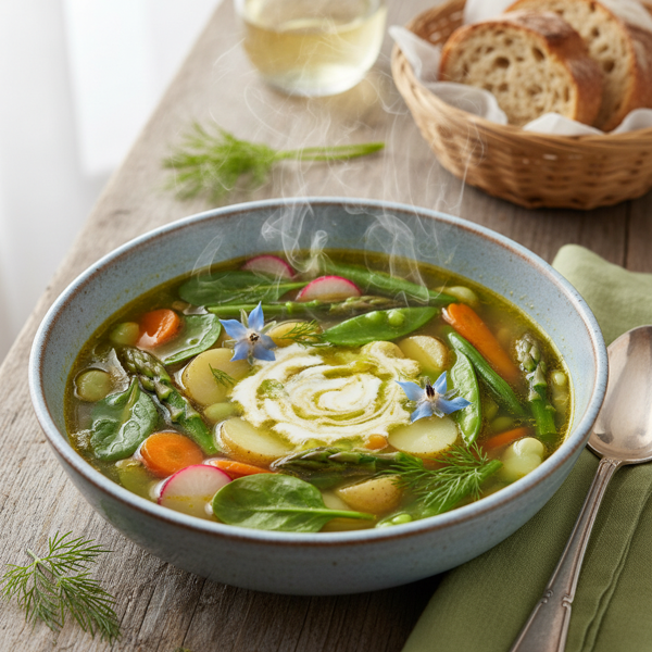 Luminous Spring Vegetable Medley Soup recipe