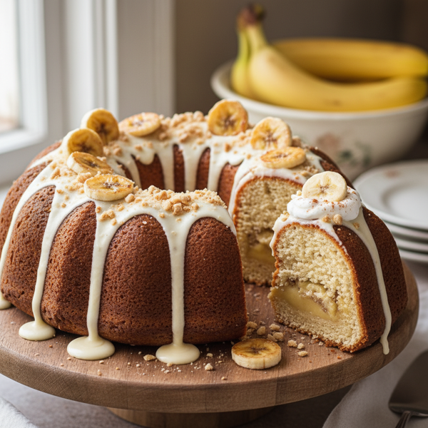Luscious Banana Pudding Bundt Cake recipe