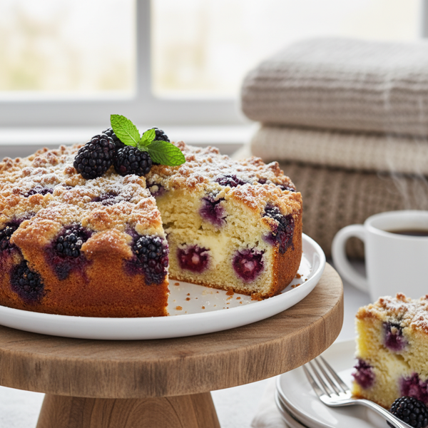 Luscious Blackberry Cream Cheese Breakfast Cake recipe