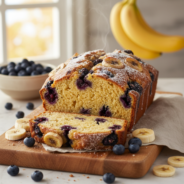 Luscious Blueberry Banana Delight Bread recipe