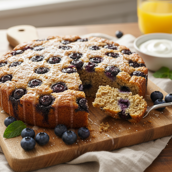 Luscious Blueberry Oatmeal Breakfast Cake recipe