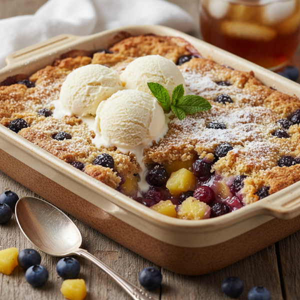 Luscious Blueberry Pineapple Dump Cake recipe