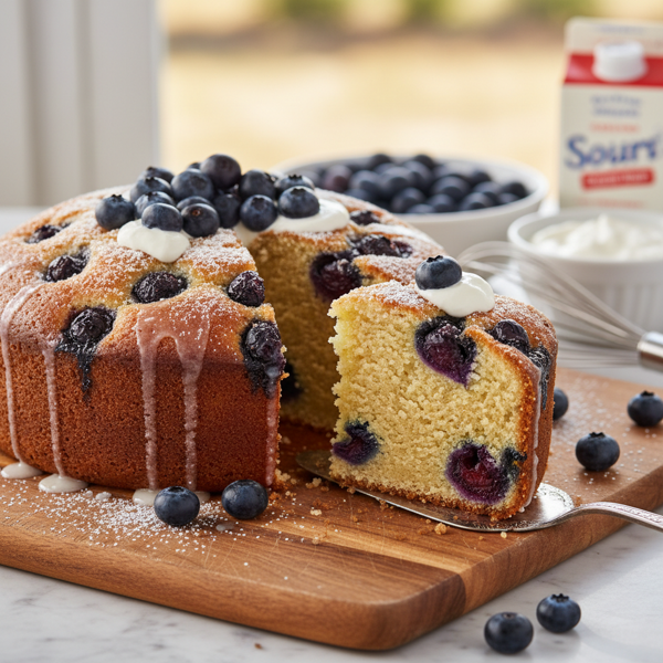 Luscious Blueberry Sour Cream Pound Cake recipe