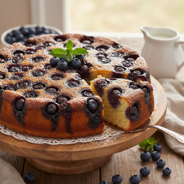 Luscious Blueberry Upside-Down Delight recipe