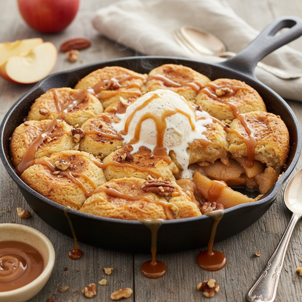 Luscious Caramel Apple Pear Cobbler recipe