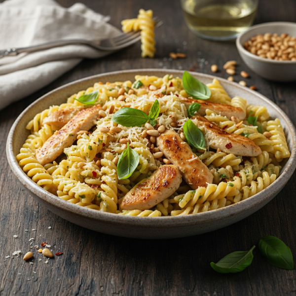 Luscious Chicken and Pine Nut Pasta Delight recipe