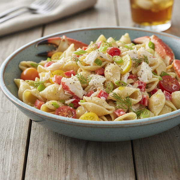 Luscious Crab Shell Pasta Salad recipe