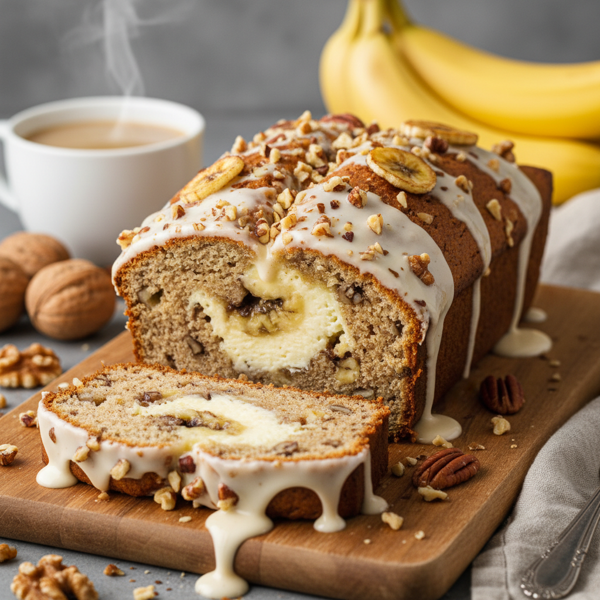 Luscious Cream Cheese Banana Nut Bread recipe
