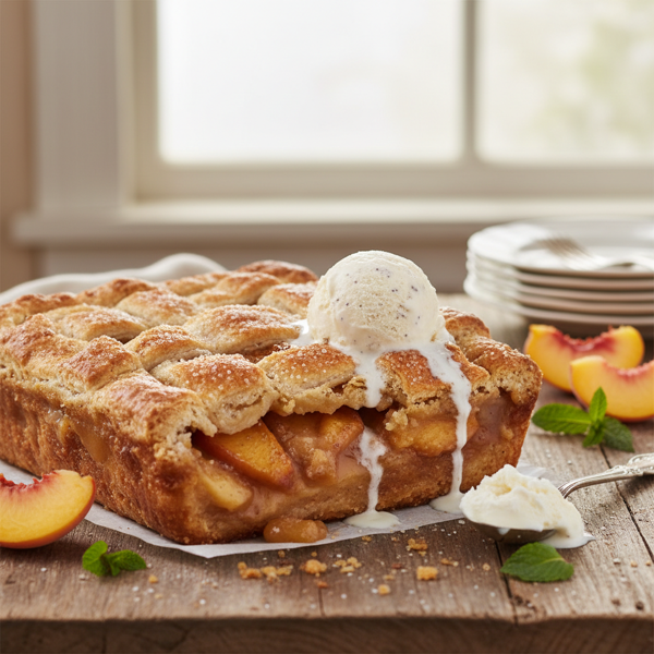 Luscious Double Crust Peach Cobbler Delight recipe