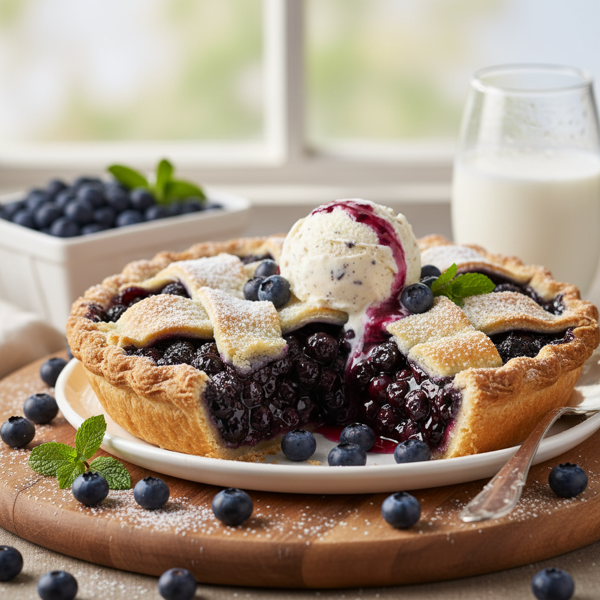 Luscious Fresh Blueberry Delight Pie recipe