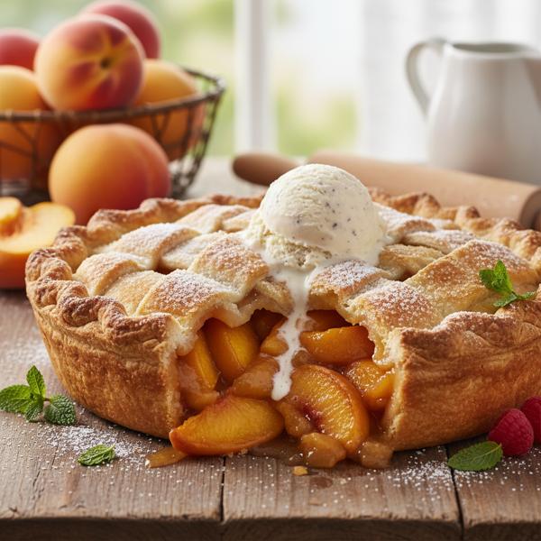 Luscious Fresh Peach Deep Dish Pie recipe