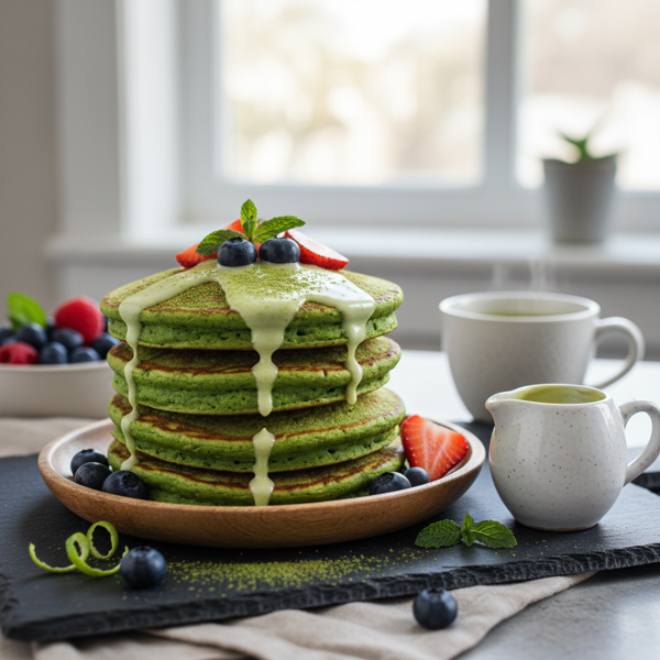 Luscious Green Tea Pancakes recipe