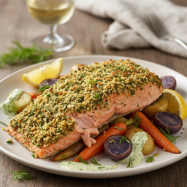 Luscious Herb-Crusted Salmon Delight recipe