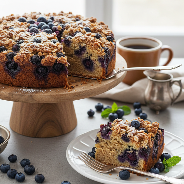 Luscious Huckleberry Blueberry Coffee Cake recipe