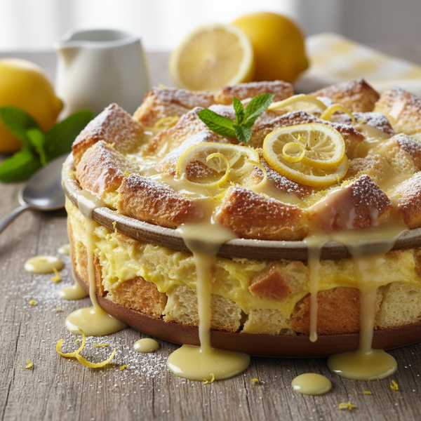 Luscious Lemon Dream Bread Pudding recipe