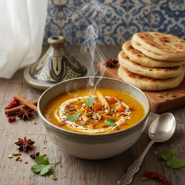 Luscious Moroccan Spiced Carrot and Butternut Squash Soup recipe
