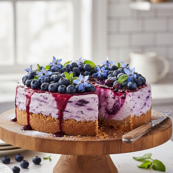 Luscious No-Bake Blueberry Bliss Cheesecake recipe