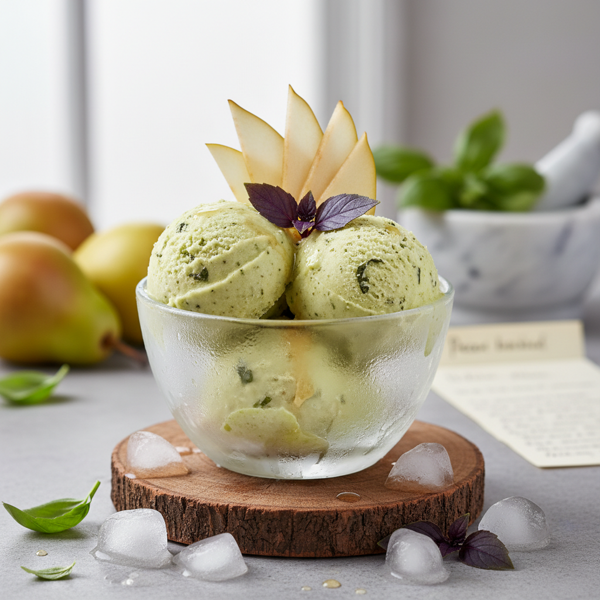 Luscious Pear Basil Sorbet recipe