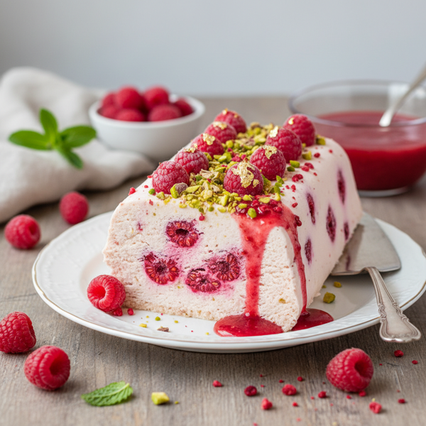 Luscious Raspberry Cream Semifreddo recipe