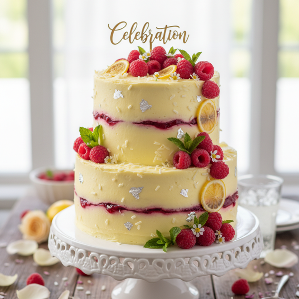 Luscious Raspberry Lemon Celebration Cake recipe