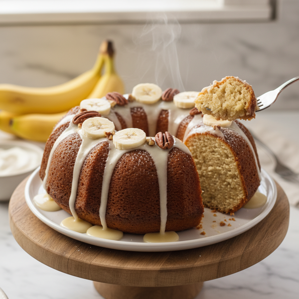 Luscious Sour Cream Banana Bliss Cake recipe