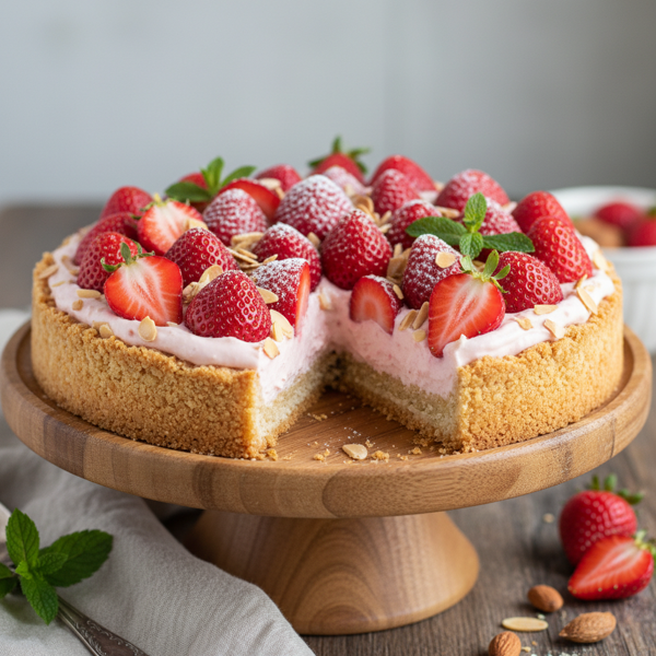 Luscious Strawberry Almond Cream Pie recipe