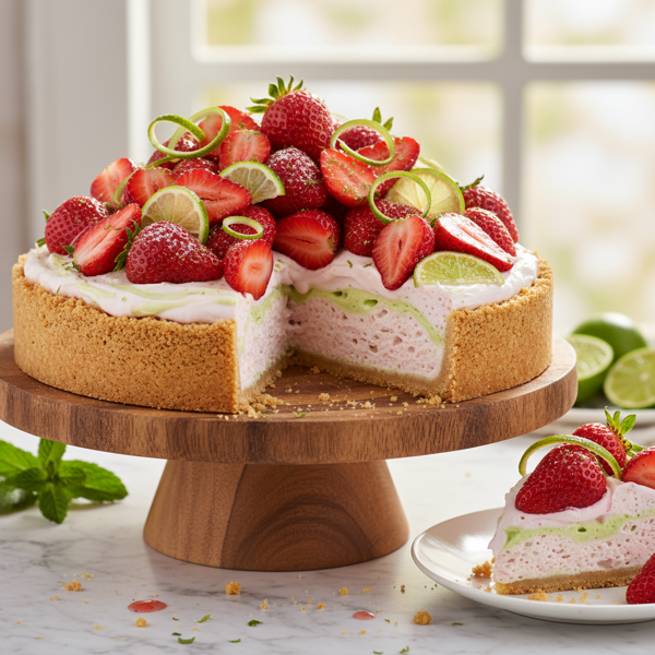 Luscious Strawberry Lime Chiffon Pie recipe