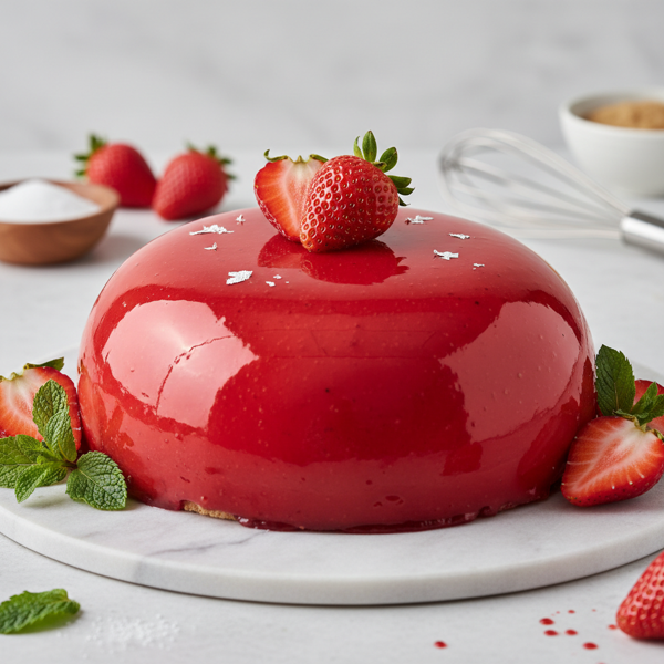 Luscious Strawberry Mirror Glaze recipe