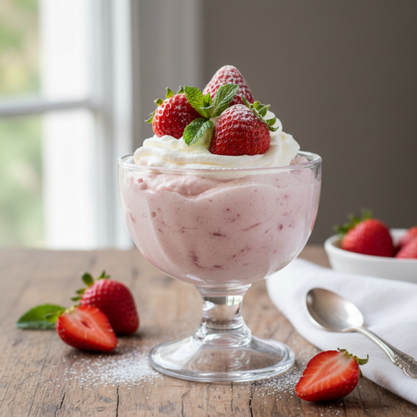 Luscious Strawberry Mousse Delight recipe